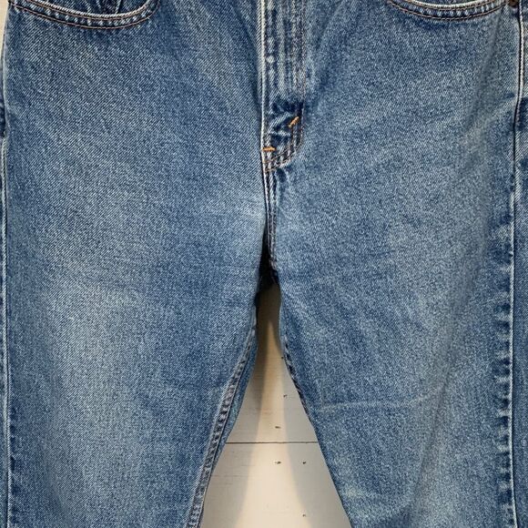 Vintage Levis 505 cut off raw hem straight leg denim jeans size 9 jr - Picture 3 of 13